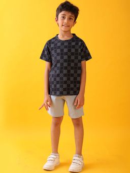 ANTHRILO - Printed Sky Boys T-Shirt with Shorts (Set of 2)