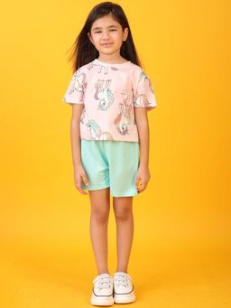 ANTHRILO - Unicorn Star Girls T-Shirt with Shorts (Set of 2)