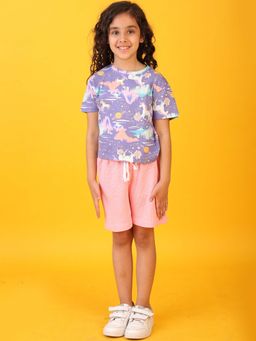 ANTHRILO - Unicorn Planet Girls T-Shirt with Shorts (Set of 2)