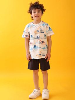 ANTHRILO - Black Mighty Digger Navy T-Shirt with Shorts (Set of 2)