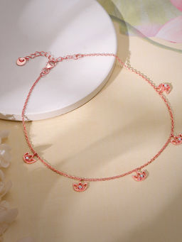 GIVA - 925 Silver Rose Gold Sushma Kamal Anklet