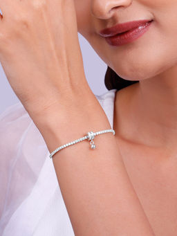 GIVA - 925 Silver Roll of White Tennis Bracelet