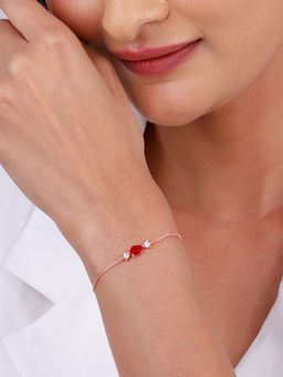 GIVA - 925 Silver Rose Gold Love Drop Bracelet