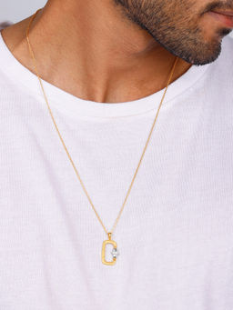 GIVA - 925 Silver Golden League Pendant with Link Chain For Him