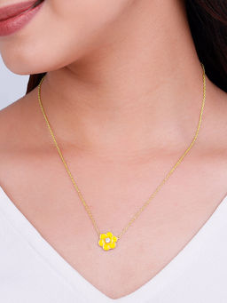 GIVA - 925 Silver Golden Flower Power Necklace