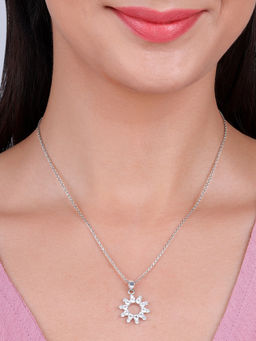 GIVA - 925 Silver Zircon Sunshine Pendant with Link Chain