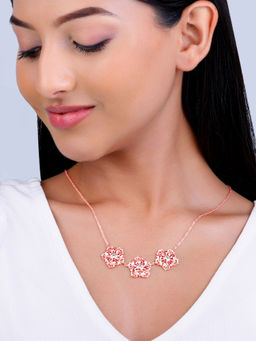 GIVA - 925 Silver Rose Gold Filigree Flora Necklace