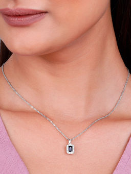 GIVA - 925 Silver Black Opulence Pendant with Link Chain