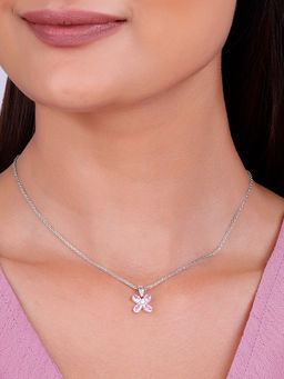 GIVA - 925 Silver Pop N Pink Pendant with Link Chain