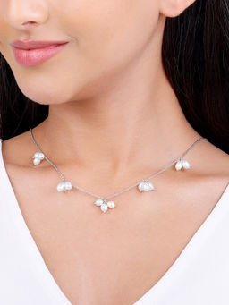 GIVA - 925 Silver Cluster of Pearls Necklace