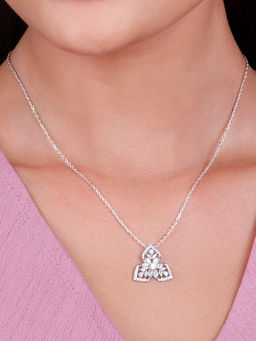 GIVA - 925 Silver Mighty Leaf Pendant with Link Chain