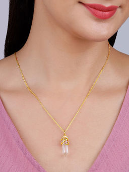 GIVA - 925 Silver Golden Crystal Serpentine Necklace