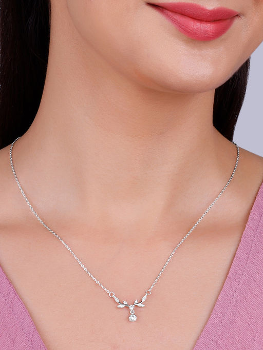 GIVA 925 Silver Branchful Necklace