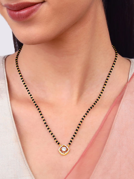 GIVA 925 Silver Golden Glitter It On Mangalsutra