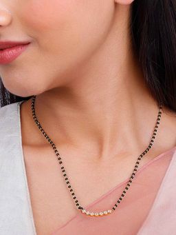 GIVA - 925 Silver Golden Arc of Flowers Mangalsutra