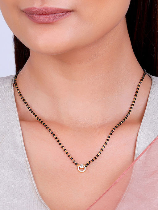 GIVA 925 Silver Golden Eclipsed Mangalsutra