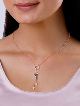 GIVA - 925 Silver Rose Gold Swinging Bird Pendant with Link Chain