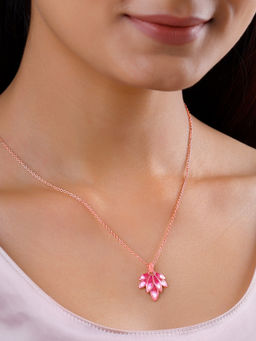 GIVA - 925 Silver Rose Gold Wing it Pendant with Link Chain