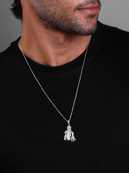 GIVA - 925 Silver Bhakta Hanuman Pendant with Box Chain for Him