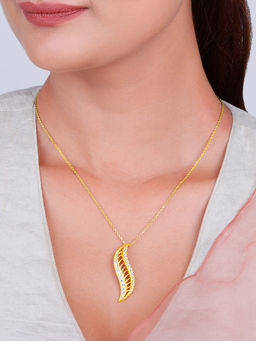 GIVA - 925 Silver Golden Wavelet Pendant with Link Chain