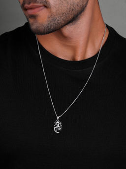 GIVA - 925 Silver Shree Ram Pendant with Link Chain for Him