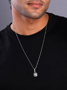 GIVA - 925 Silver Ganapathi Pendant with Link Chain for Him