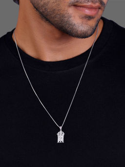 GIVA - 925 Silver Venkateswara Pendant with Link Chain for Him