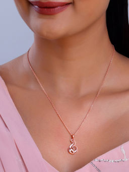 GIVA - 925 Silver Rose Gold Mridul Mor Pendant with Link Chain