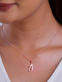 GIVA - 925 Silver Rose Gold Specially You Pendant with Link Chain