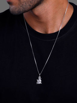 GIVA - 925 Silver Bajrangbali Pendant with Box Chain for Him