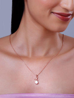 GIVA - 925 Silver Rose Gold Starlight Spark Necklace