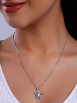 GIVA - 925 Silver Cute Turtle Pendant with Link Chain