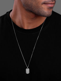 GIVA - 925 Silver Oxidised Silver Everlasting Pendant with Box Chain