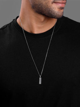 GIVA - 925 Silver Oxidised Silver Resourceful Pendant with Box Chain for Him
