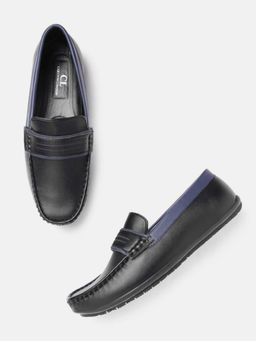 Carlton London - Men Black Solid/Plain Loafers