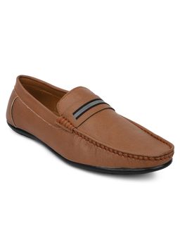 Carlton London - Men Tan Solid/Plain Loafers