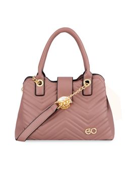 E2O - Classy Textured Pink Satchel Handbag for Women's
