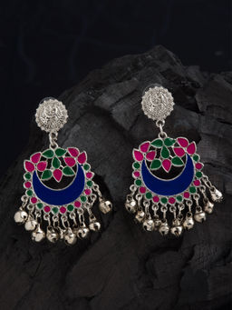 E2O - Blue Classic Drop Toned Contemporary Earrings