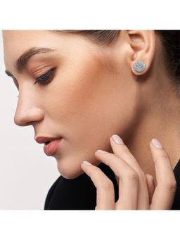Silberry - 925 Sterling Silver Crystal Globe Studs For Womens And Girls