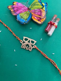 Digital Dress Room - Fancy Rakhi Design Funny Goggle & Moustache Wala Bhai Mauli