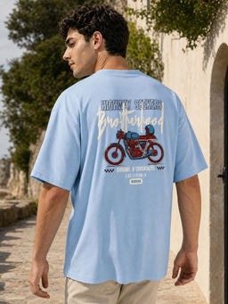 Nobero - Aqua Men's Premium Oversized Graphic Printed T-Shirt