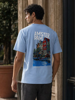 Nobero - Premium Blue Oversized T-Shirt