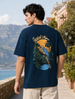 Nobero - Premium Blue Oversized T-Shirt
