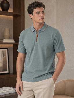 Nobero - Blue Regular Fit Polo T-Shirt