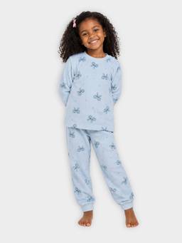 Mi Arcus - Full Sleeves Knitted Printed T-Shirt with Joggers - Blue