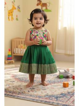 FELIZ THE DESIGNER STUDIO - South Indian Traditional Pattu Pavadai Jacquard Dress