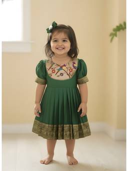 FELIZ THE DESIGNER STUDIO - South Indian Traditional Pattu Pavadai Jacquard Dress