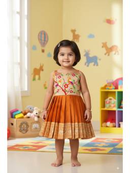 FELIZ THE DESIGNER STUDIO - South Indian Traditional Pattu Pavadai Jacquard Dress
