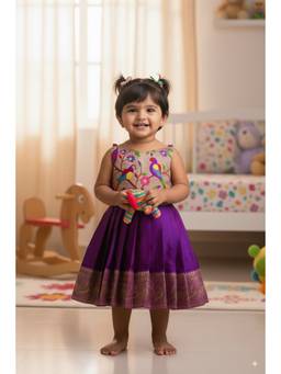 FELIZ THE DESIGNER STUDIO - South Indian Traditional Pattu Pavadai Jacquard Dress