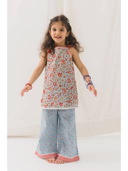 RATAN JAIPUR - Olivia Cotton Kurta Pant -Blue
